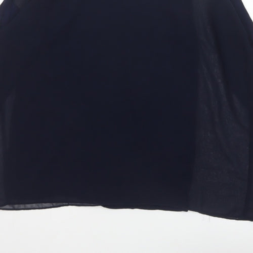 Wallis Women’s Navy Blue Studded Shoulder Sheer Blouse UK S