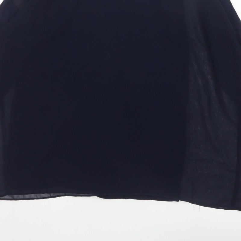 Wallis Women’s Navy Blue Studded Shoulder Sheer Blouse UK S