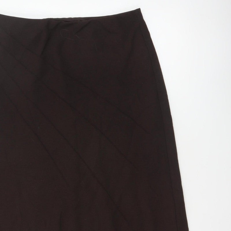 Additional view of Marks & Spencer Women Brown UK 16 Long A-Line Lined Skirt