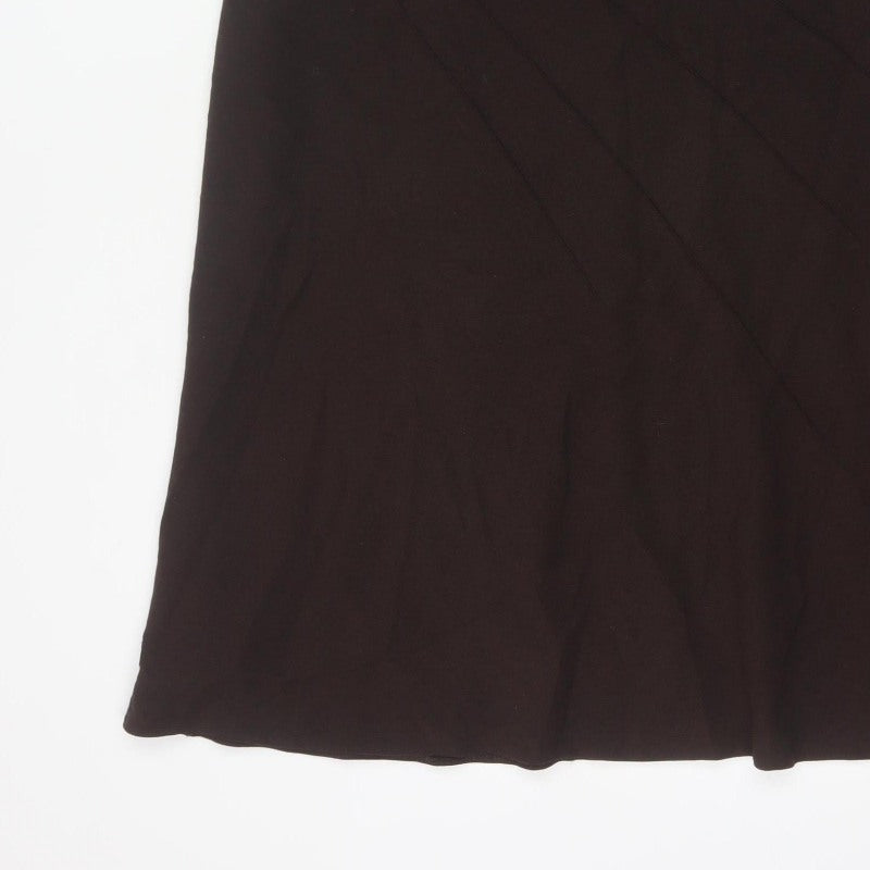 Additional view of Marks & Spencer Women Brown UK 16 Long A-Line Lined Skirt