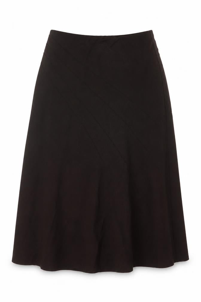 Marks & Spencer Women Brown UK 16 Long A-Line Lined Skirt