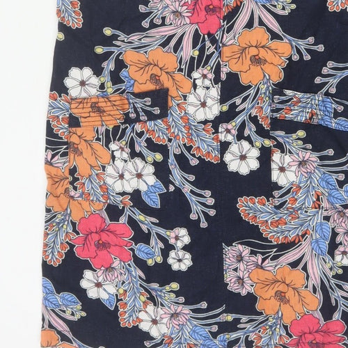 Next Women Multicoloured UK 10 Floral Linen Blend Shift Dress