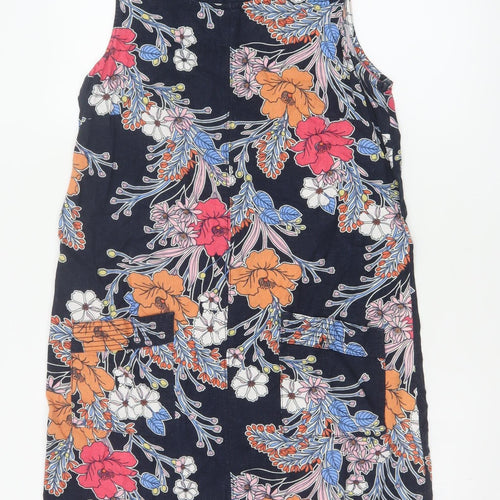 Next Women Multicoloured UK 10 Floral Linen Blend Shift Dress