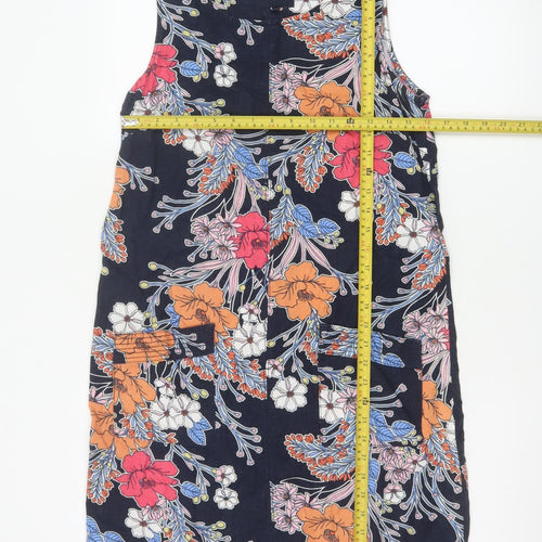 Next Women Multicoloured UK 10 Floral Linen Blend Shift Dress