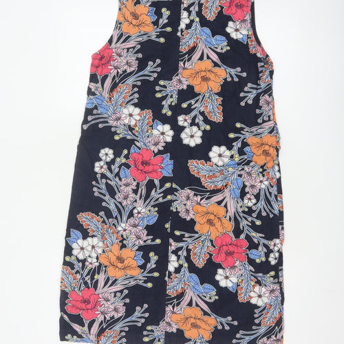 Next Women Multicoloured UK 10 Floral Linen Blend Shift Dress