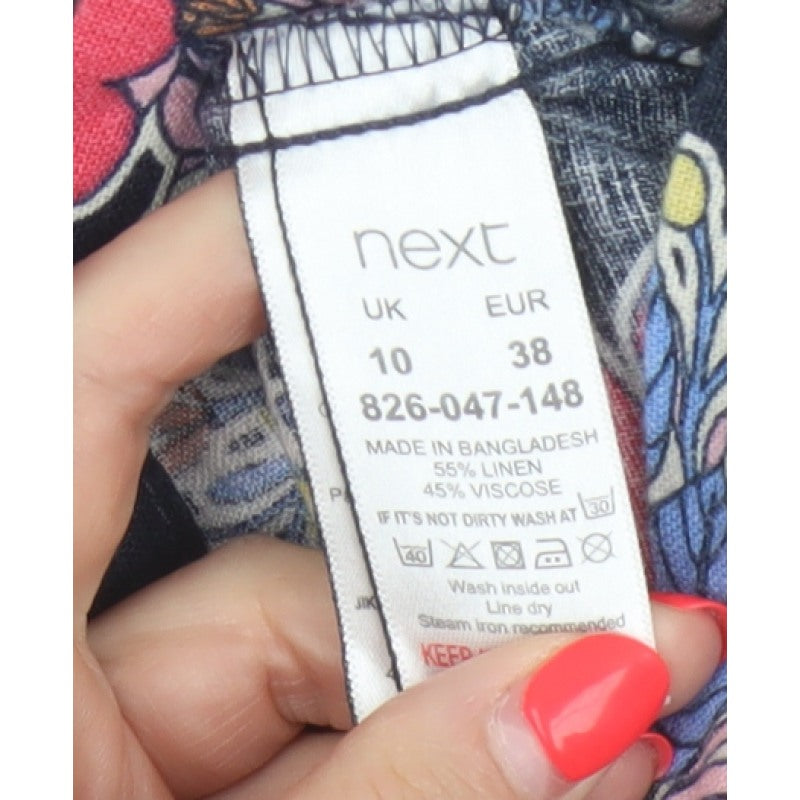 Next Women Multicoloured UK 10 Floral Linen Blend Shift Dress