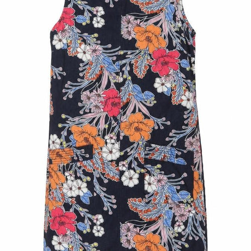 Next Women Multicoloured UK 10 Floral Linen Blend Shift Dress