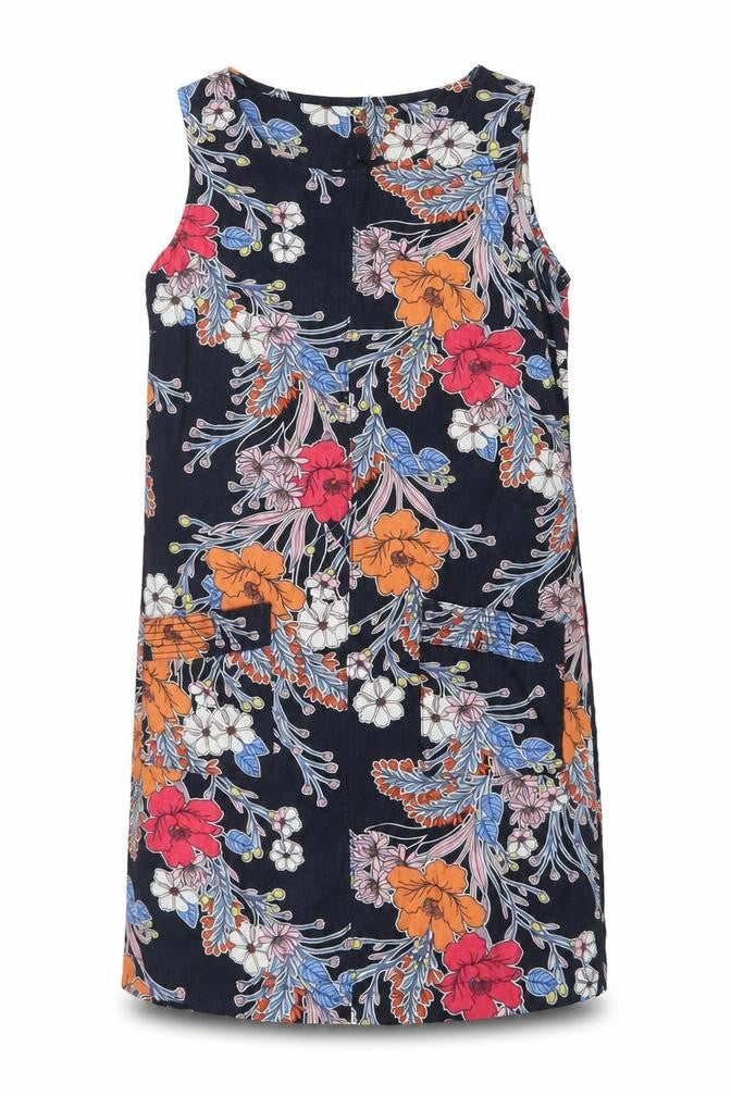 Next Women Multicoloured UK 10 Floral Linen Blend Shift Dress