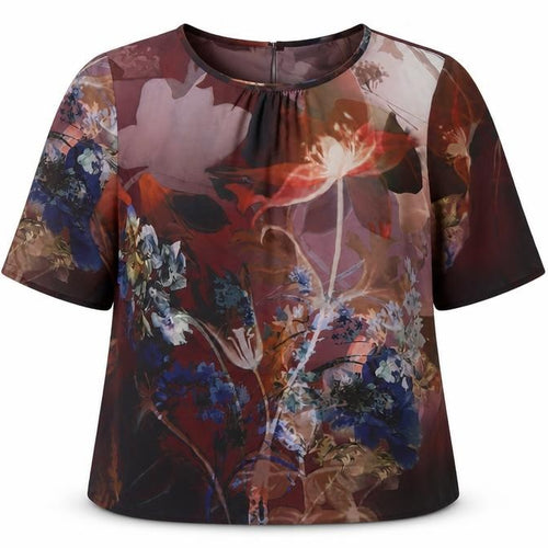 L.K.Bennett Women Multicoloured Floral Flutter Sleeve Blouse UK 16