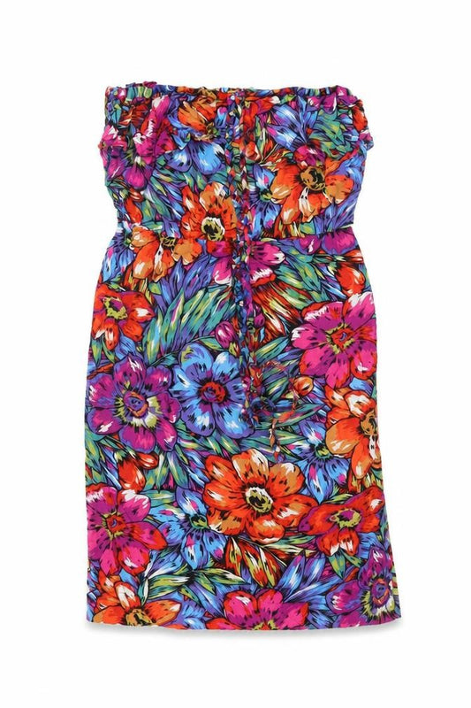 Front view of Warehouse Women Multicoloured UK 8 Floral Off Shoulder Bodycon Dress