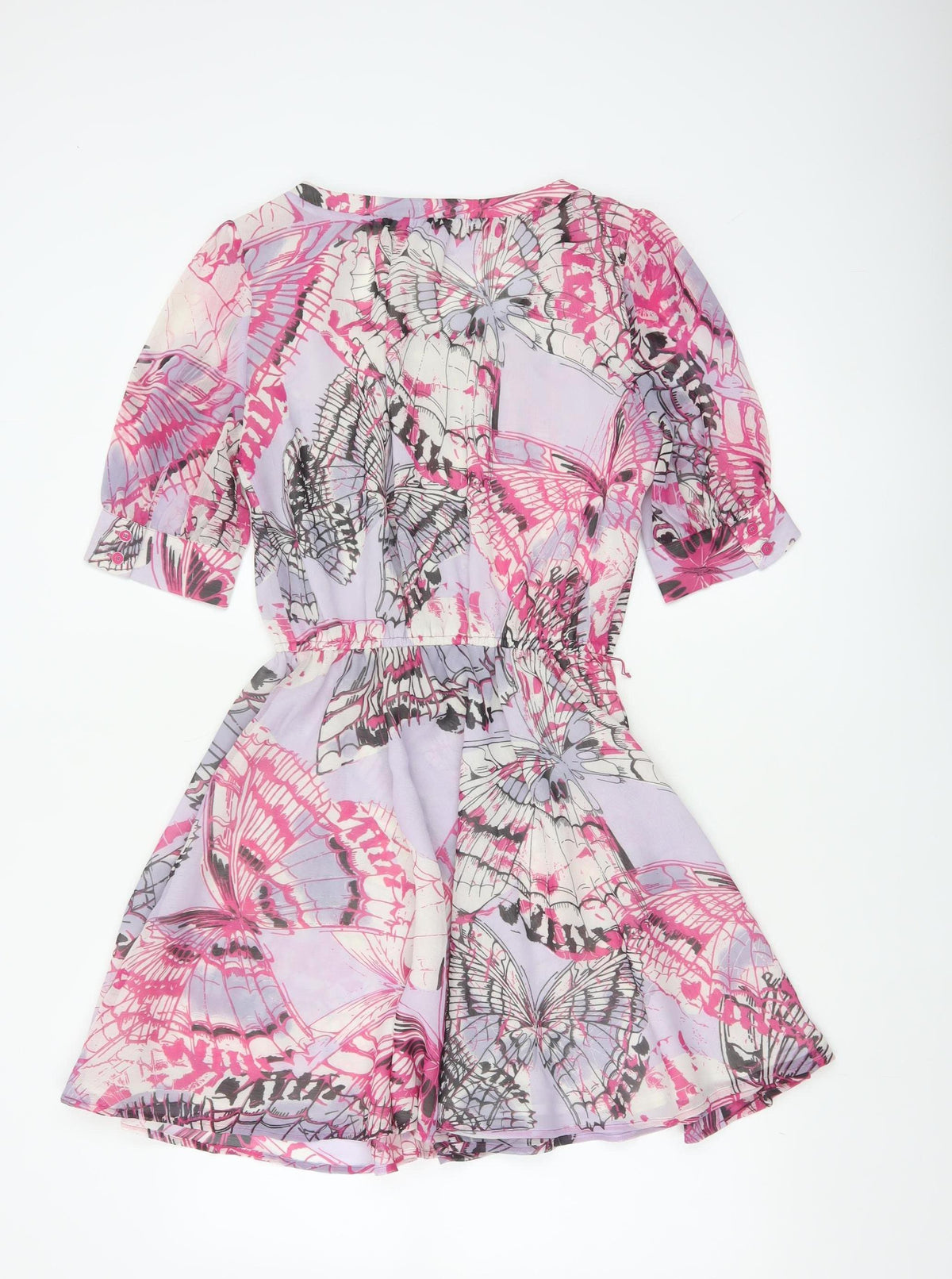 Butterfly by Matthew Williamson Women's Pink Butterfly Fit Flare Dress UK 10
