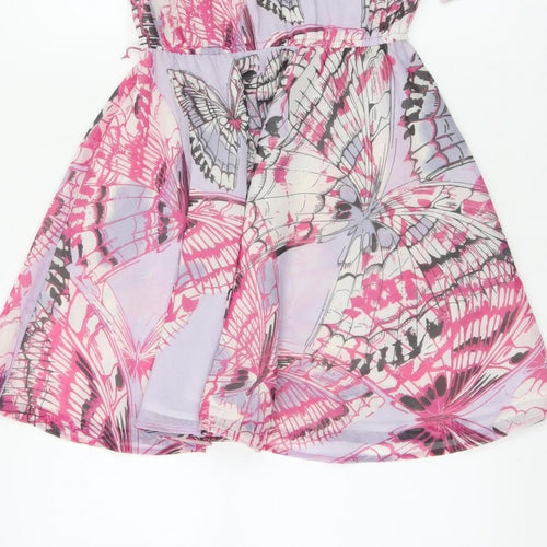 Butterfly by Matthew Williamson Women's Pink Butterfly Fit Flare Dress UK 10