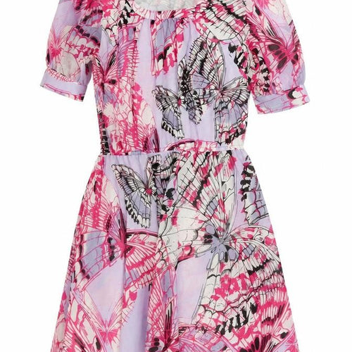 Butterfly by Matthew Williamson Women's Pink Butterfly Fit Flare Dress UK 10
