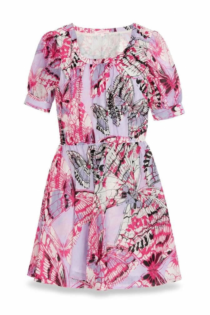 Butterfly by Matthew Williamson Women's Pink Butterfly Fit Flare Dress UK 10