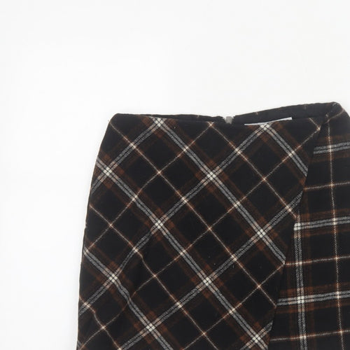 Hollister Women Multicoloured S High Rise Plaid Wrap Mini Skirt