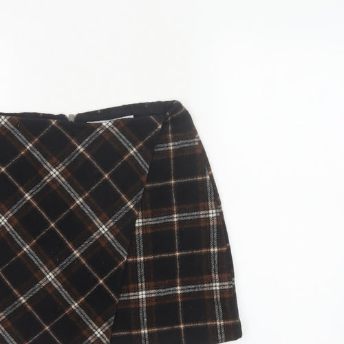 Hollister Women Multicoloured S High Rise Plaid Wrap Mini Skirt