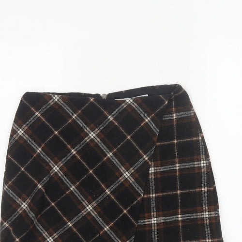 Hollister Women Multicoloured S High Rise Plaid Wrap Mini Skirt