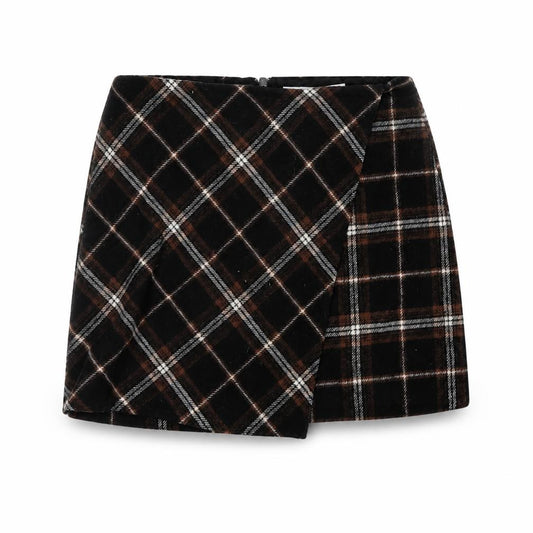 Hollister Women Multicoloured S High Rise Plaid Wrap Mini Skirt