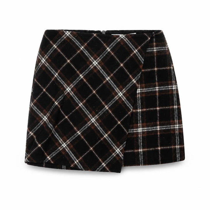 Hollister Women Multicoloured S High Rise Plaid Wrap Mini Skirt