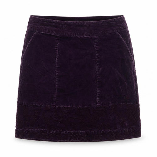 White Stuff Women Purple Size 12 Velvet Mini Straight Pencil Skirt Pockets
