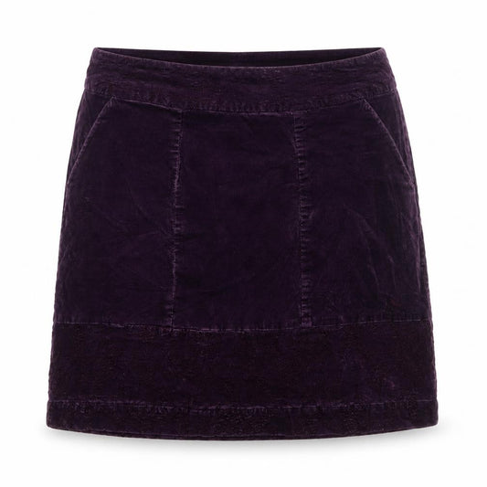 White Stuff Women Purple Size 12 Velvet Mini Straight Pencil Skirt Pockets