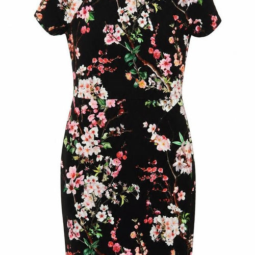Coast Women’s Black Floral UK 10 Knee Length Sheath Dress