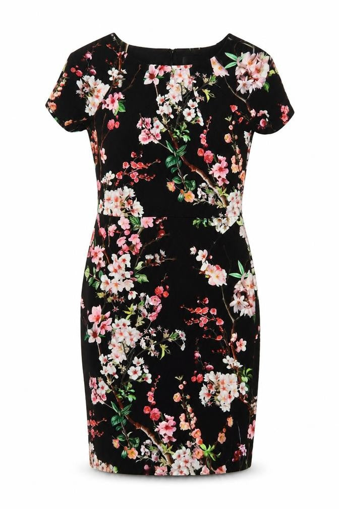 Coast Women’s Black Floral UK 10 Knee Length Sheath Dress