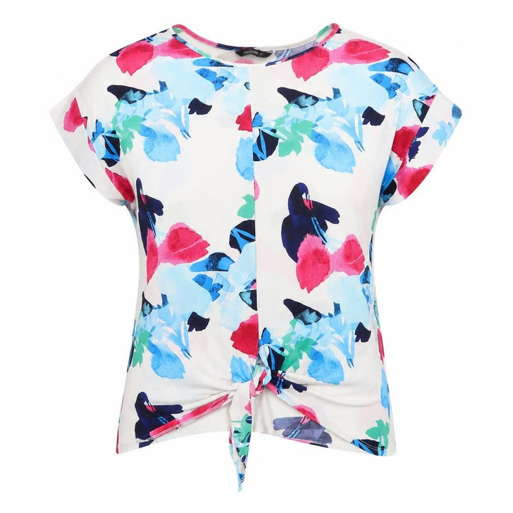 Roman Women Multicoloured Floral Tie Front Basic T-Shirt UK 12