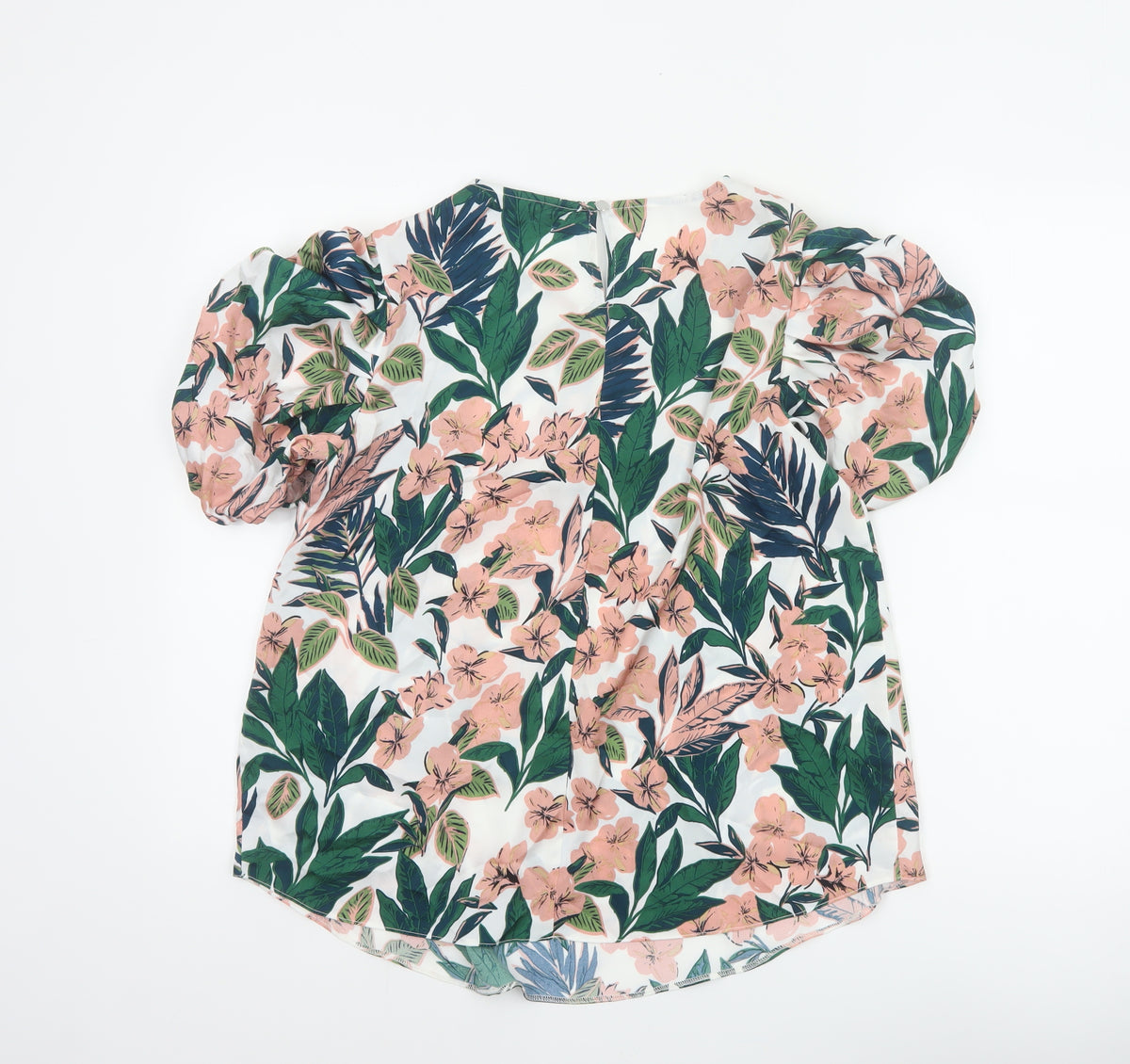 M&Co Women Multicoloured Floral Puff Sleeve Blouse UK 14