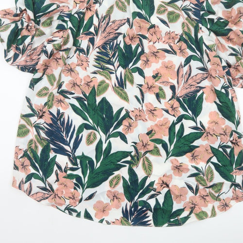 M&Co Women Multicoloured Floral Puff Sleeve Blouse UK 14