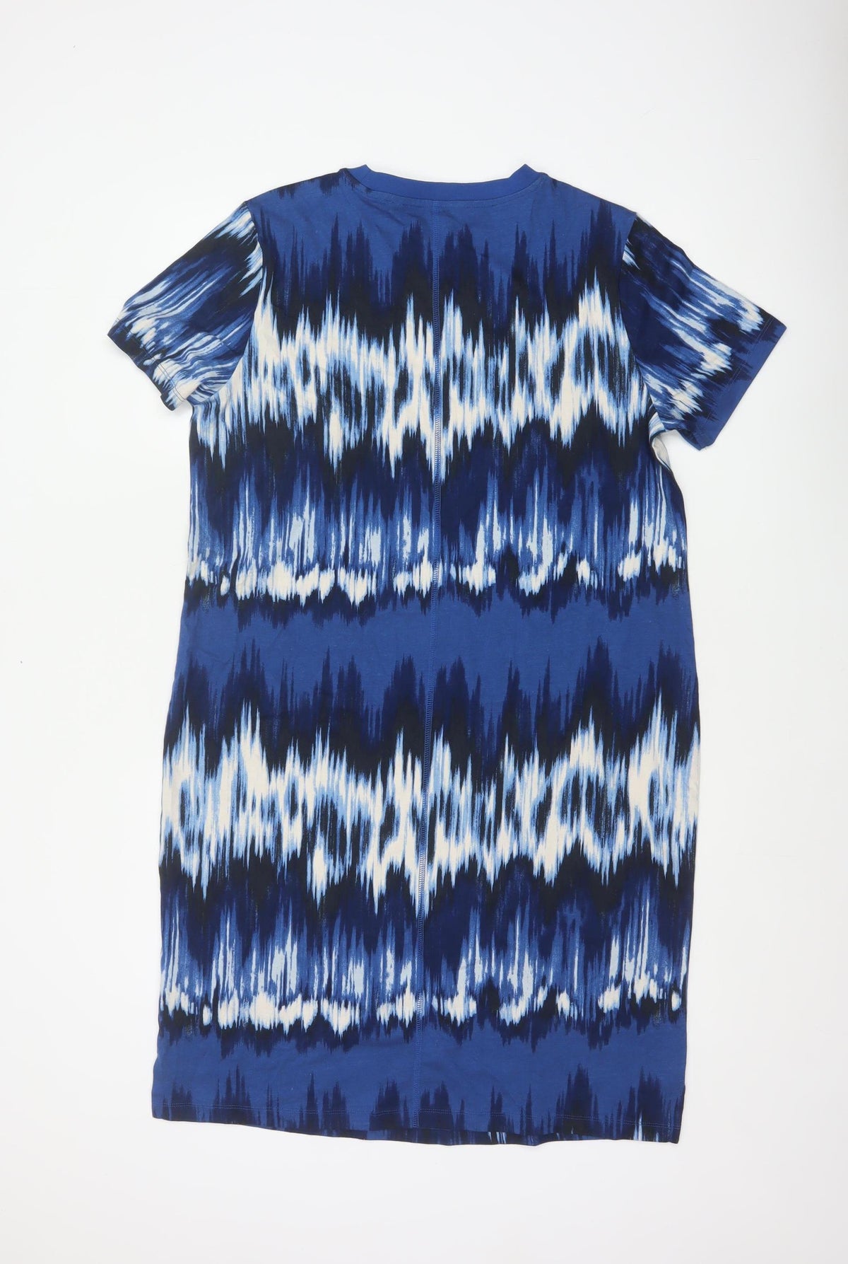 Next Women Blue Geometric Jersey T-Shirt Dress UK 14 Tall