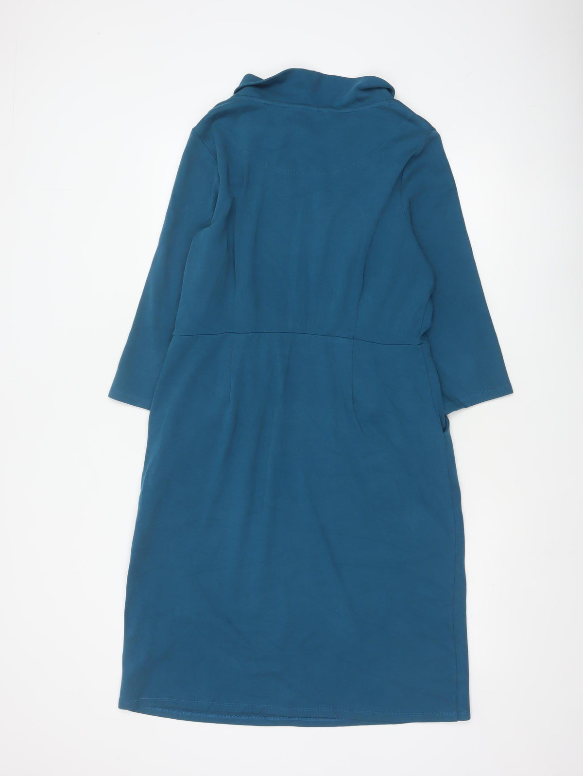 Seasalt Cornwall Women Blue UK 14 Cleats Shift Dress Cowl Neck Pockets