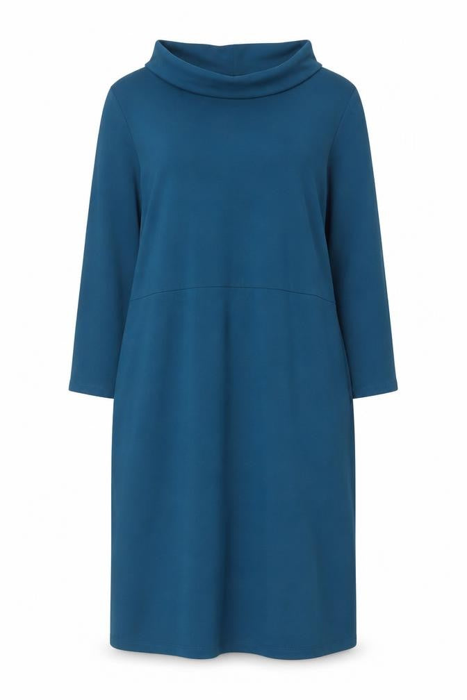 Seasalt Cornwall Women Blue UK 14 Cleats Shift Dress Cowl Neck Pockets