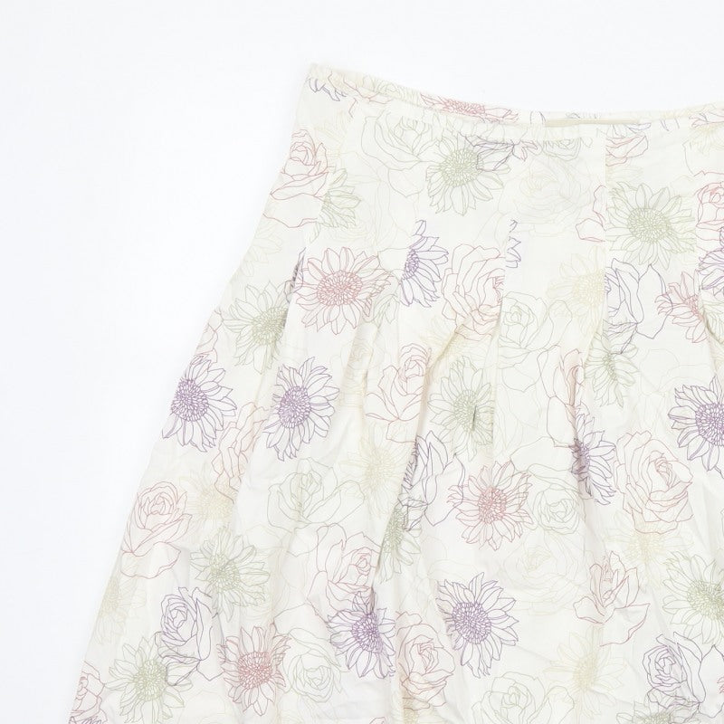 Rocha John Rocha Women’s Ivory Floral A-Line Knee Length Skirt UK 16