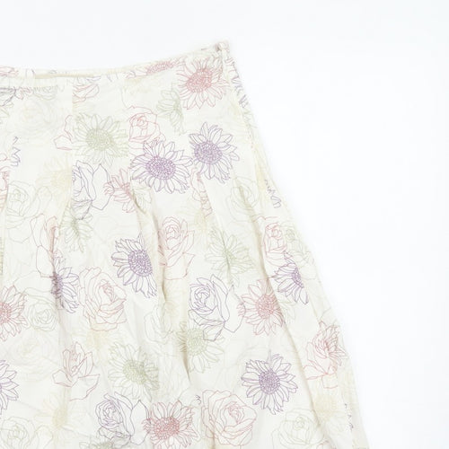 Rocha John Rocha Women’s Ivory Floral A-Line Knee Length Skirt UK 16