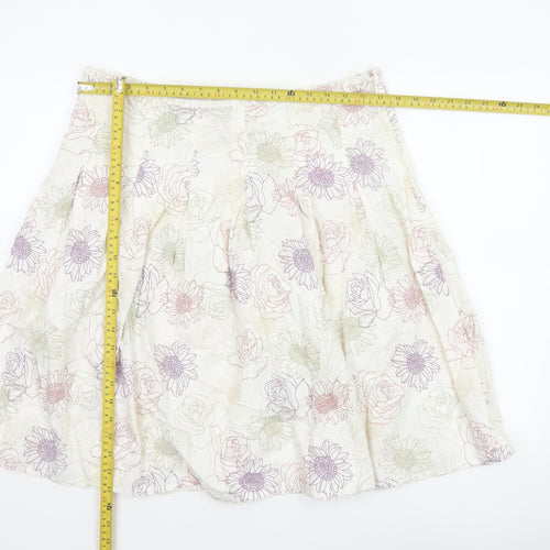 Rocha John Rocha Women’s Ivory Floral A-Line Knee Length Skirt UK 16