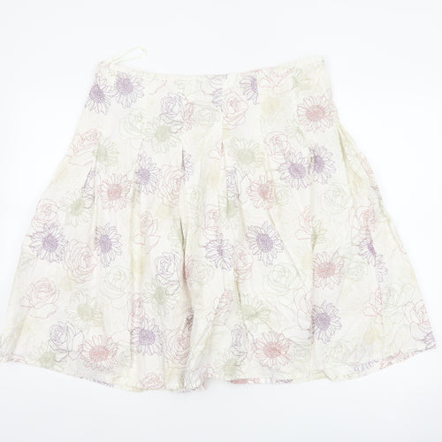Rocha John Rocha Women’s Ivory Floral A-Line Knee Length Skirt UK 16