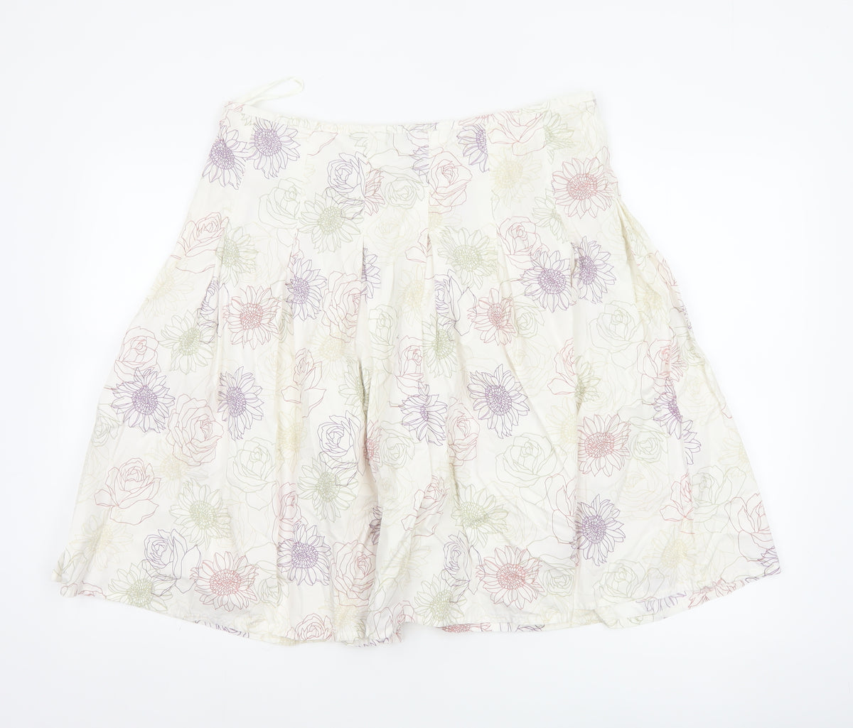Rocha John Rocha Women’s Ivory Floral A-Line Knee Length Skirt UK 16