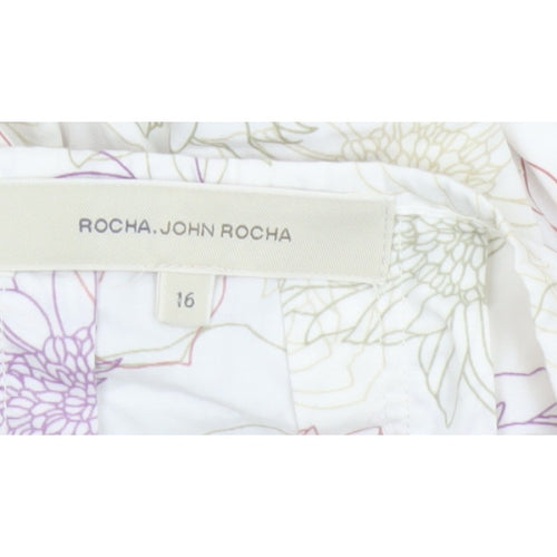 Rocha John Rocha Women’s Ivory Floral A-Line Knee Length Skirt UK 16