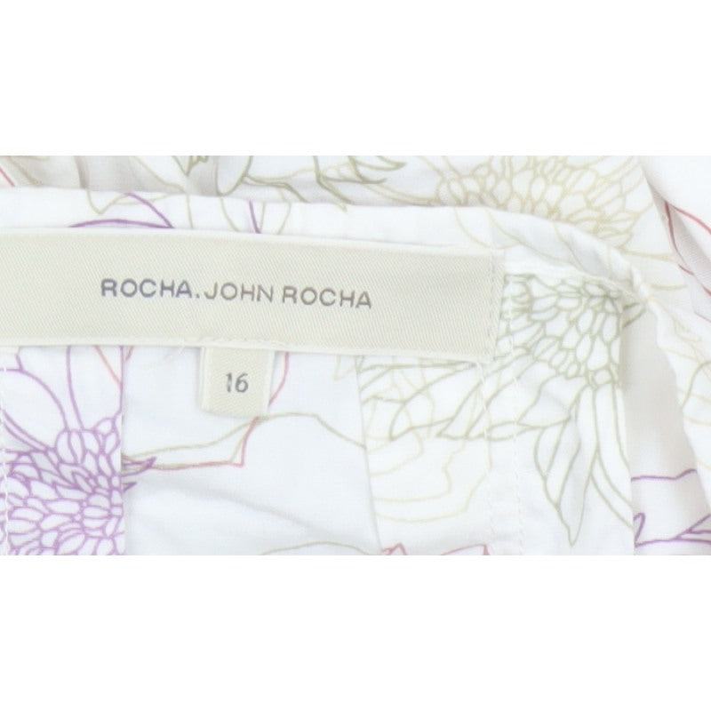 Rocha John Rocha Women’s Ivory Floral A-Line Knee Length Skirt UK 16