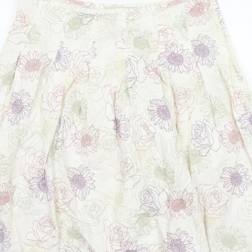 Rocha John Rocha Women’s Ivory Floral A-Line Knee Length Skirt UK 16
