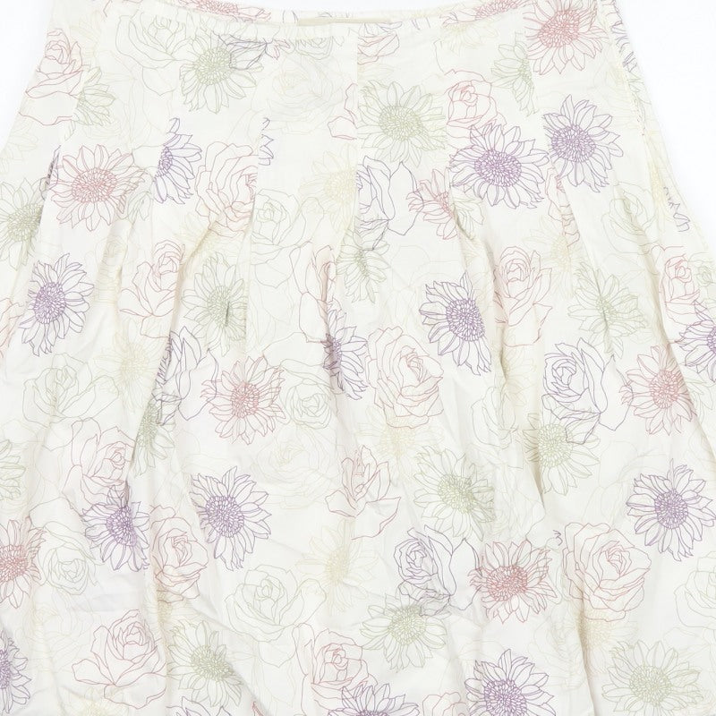 Rocha John Rocha Women’s Ivory Floral A-Line Knee Length Skirt UK 16