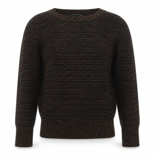 Betty Jackson Black Women’s Black Gold Striped Glitter Knit Jumper UK 10