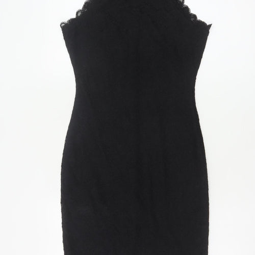 New Look Women’s Black Lace Bodycon Knee Length Dress UK 6