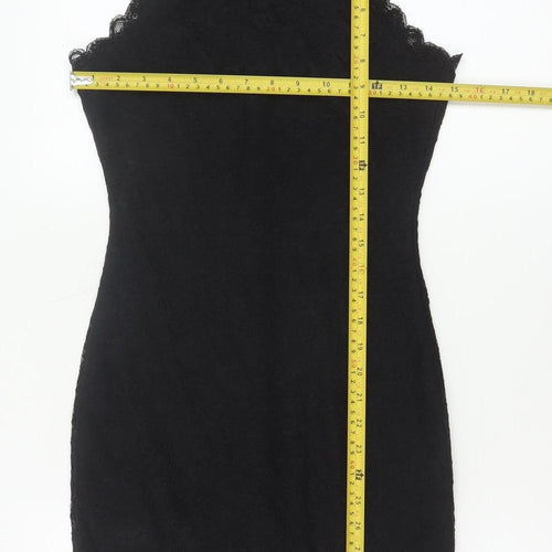 New Look Women’s Black Lace Bodycon Knee Length Dress UK 6