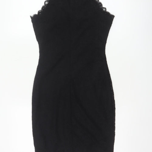 New Look Women’s Black Lace Bodycon Knee Length Dress UK 6