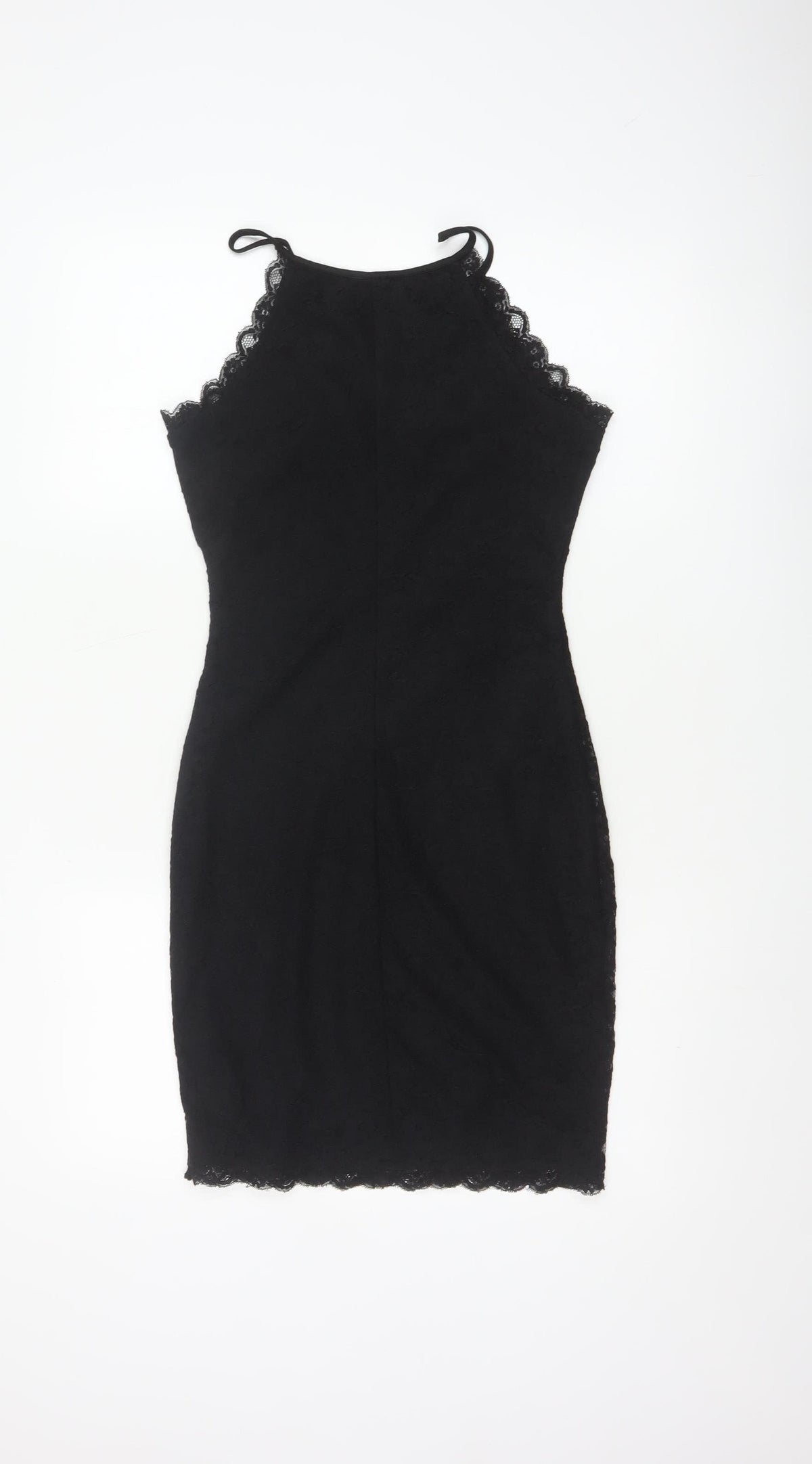 New Look Women’s Black Lace Bodycon Knee Length Dress UK 6