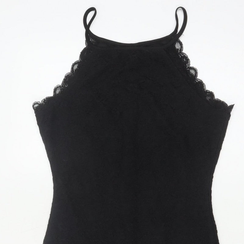 New Look Women’s Black Lace Bodycon Knee Length Dress UK 6