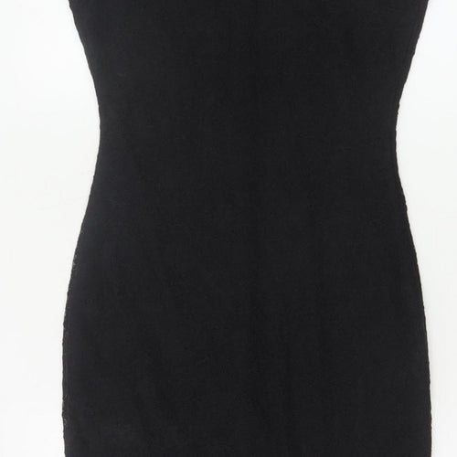 New Look Women’s Black Lace Bodycon Knee Length Dress UK 6