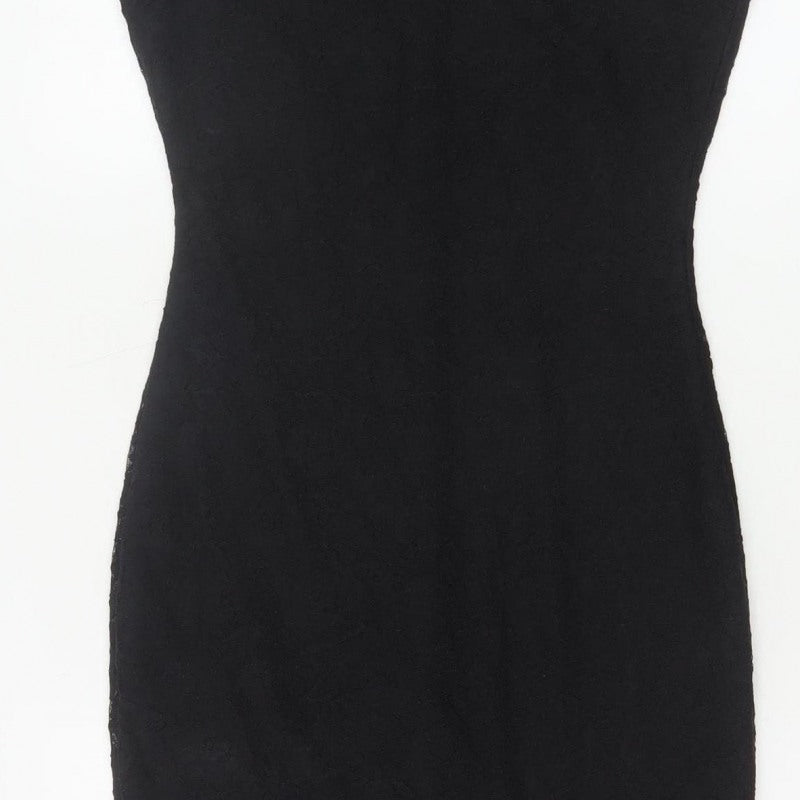 New Look Women’s Black Lace Bodycon Knee Length Dress UK 6